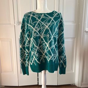 Vintage green hand knit sweater